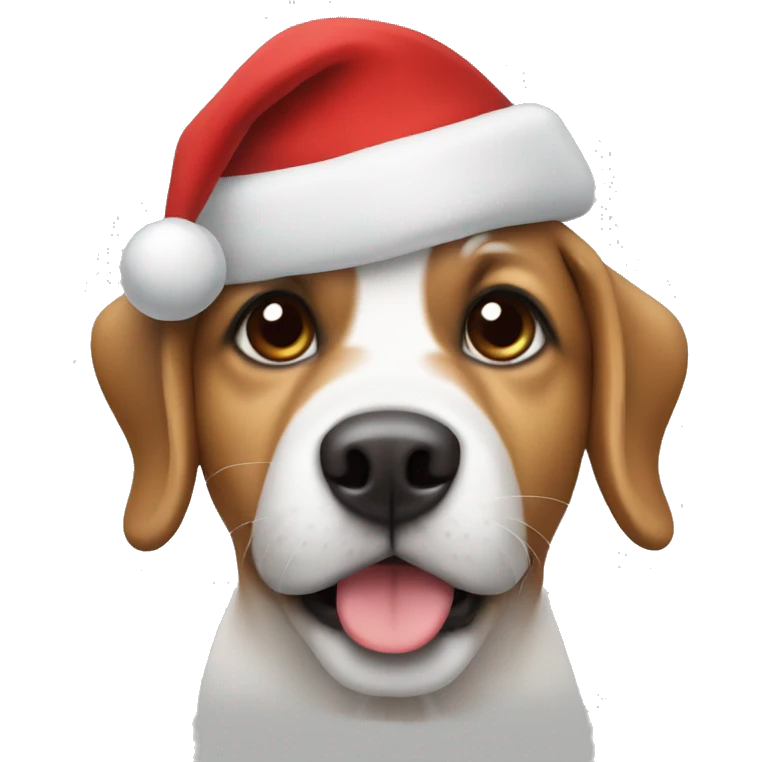 Dog with christmas hat emoji