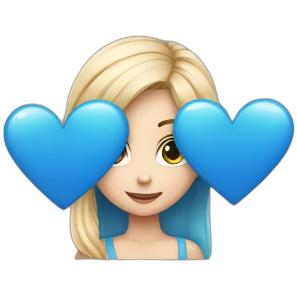 A blue heart with a cute girl emoji