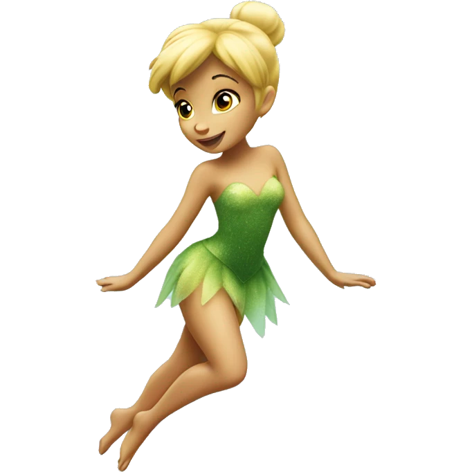 Tinkerbell flying with fairy dust emoji
