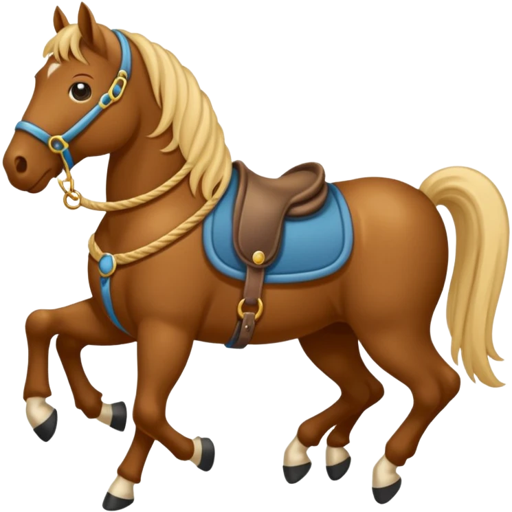 caballo entero con Riendas con bucles o barras emoji