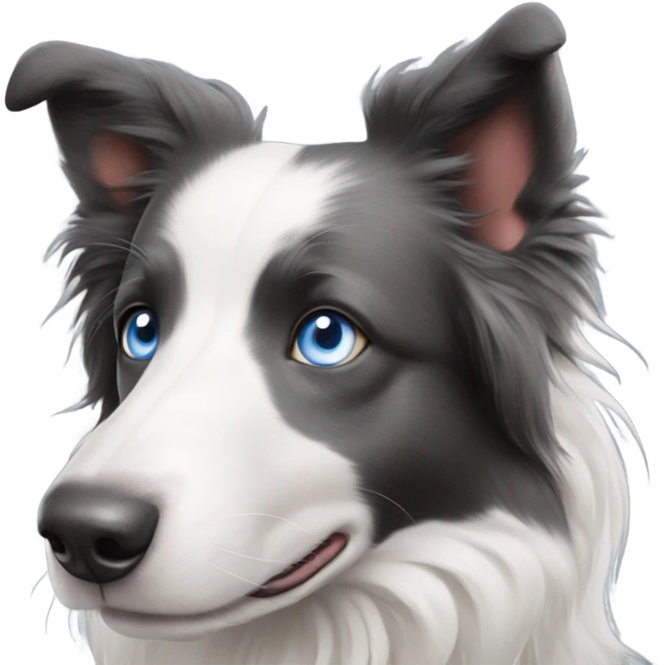 Border collie docked tail blue eyes emoji