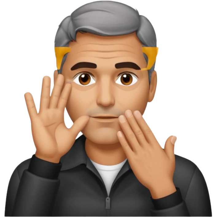 George clooney covering his eyes with his hand emoji