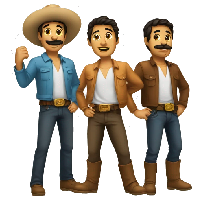 3 amigos posando emoji