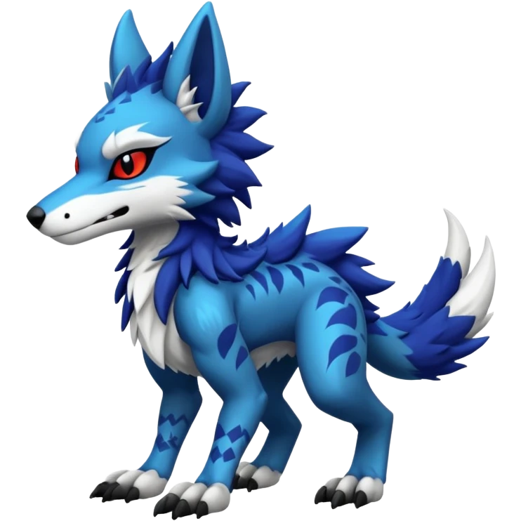 Cool Hot randomly-colored chibi furry anthropomorphic fantasy-Fakémon-Sergal-Protogen-creature with edgy markings (full body) emoji
