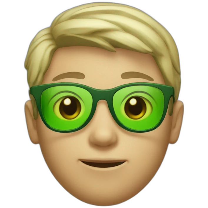 Boy, green glasses emoji