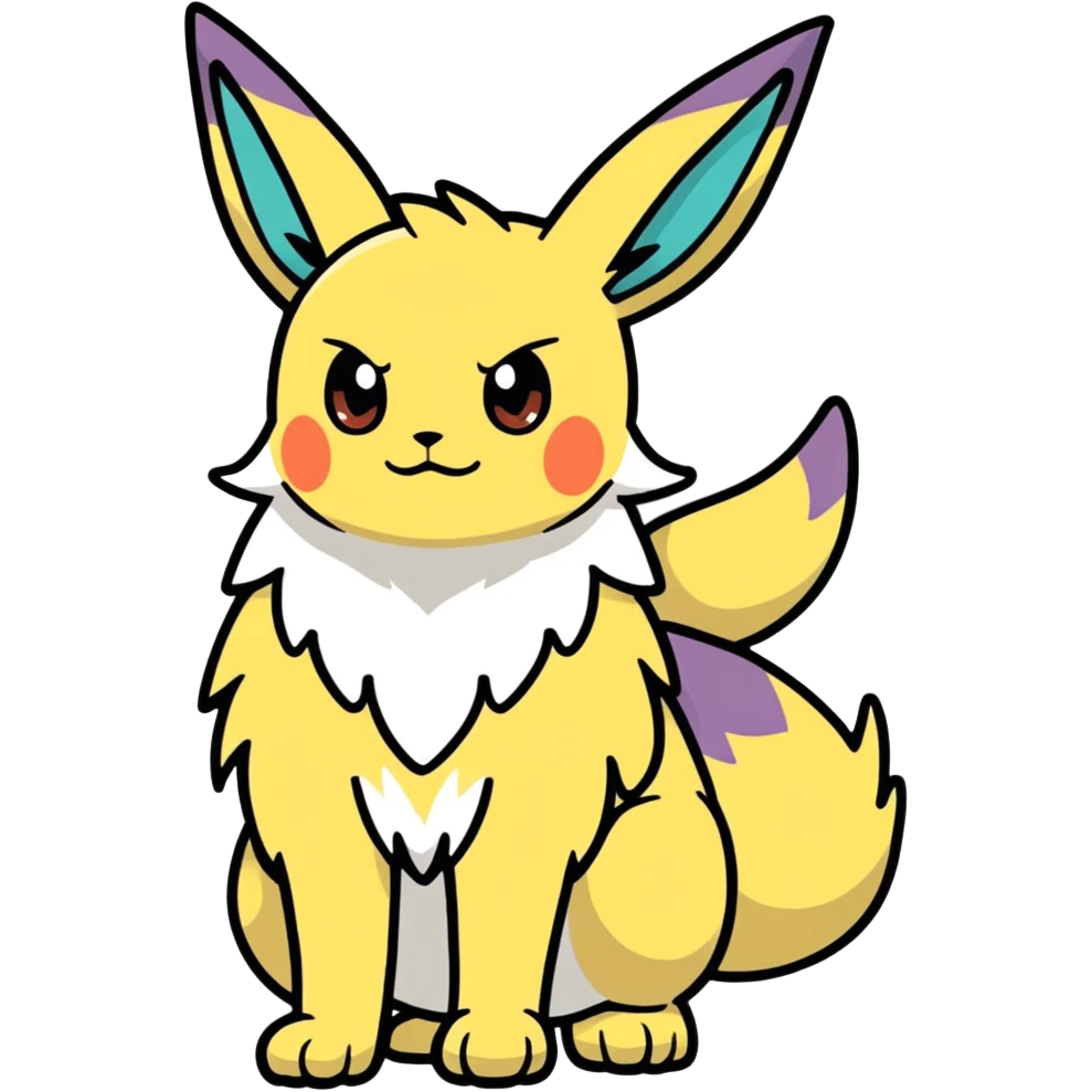 Colorful fantasy Fakémon-Eeveelution-Creature (full body)  emoji