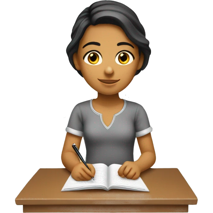 Ragazza che scrive in latino emoji