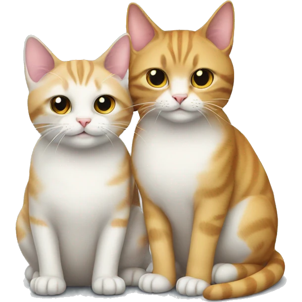 Cat on top with another cat emoji
