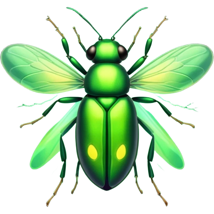 Green lightning bug glowing emoji