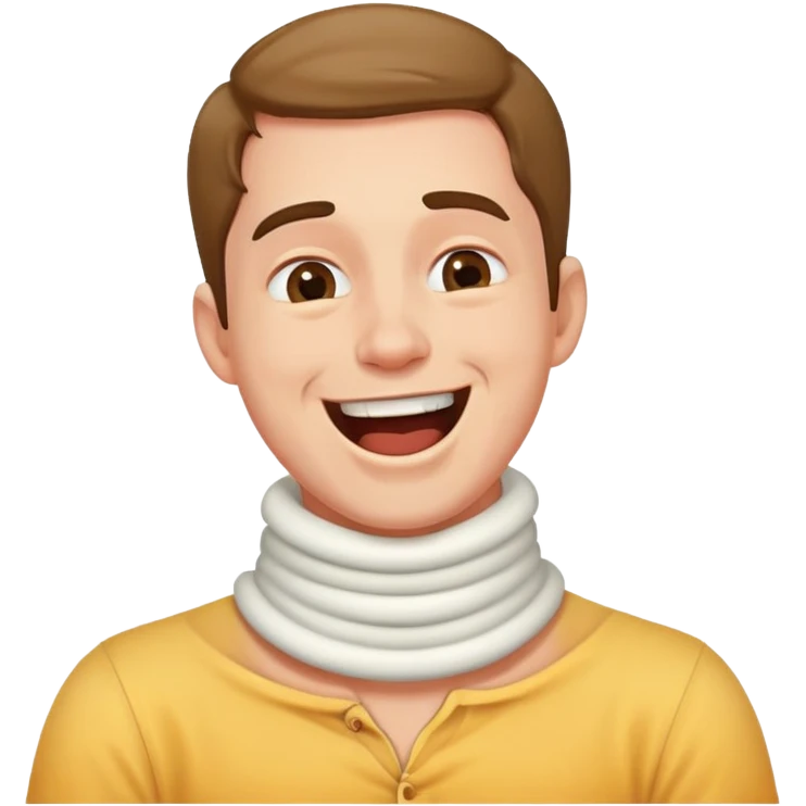 Man holding neck like chocking laughing emoji