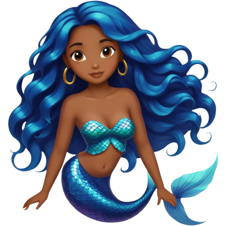 A beautiful mermaid that is a black girl  emoji