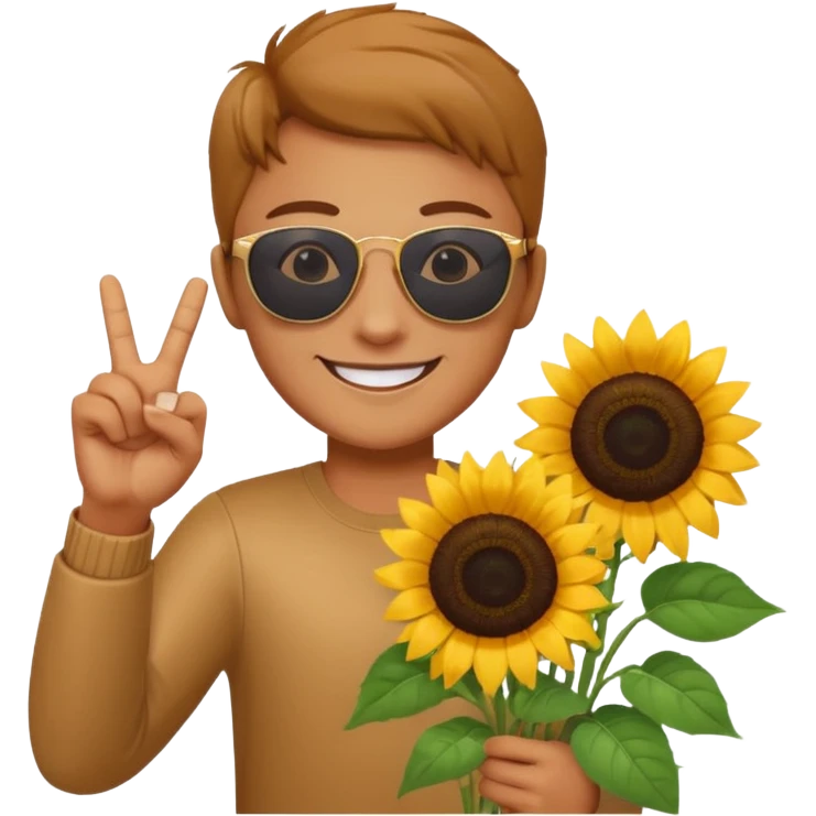sonnenblumenstrauch mit ok zeichen emoji