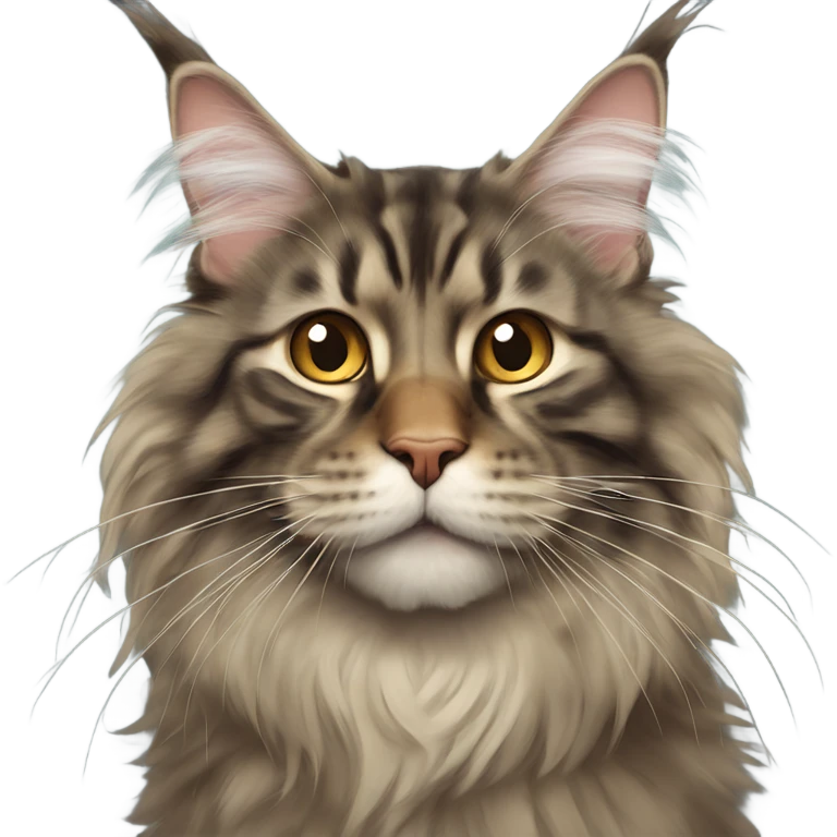 Maine Coon with a stupid face and butterfly on his mouth  emoji