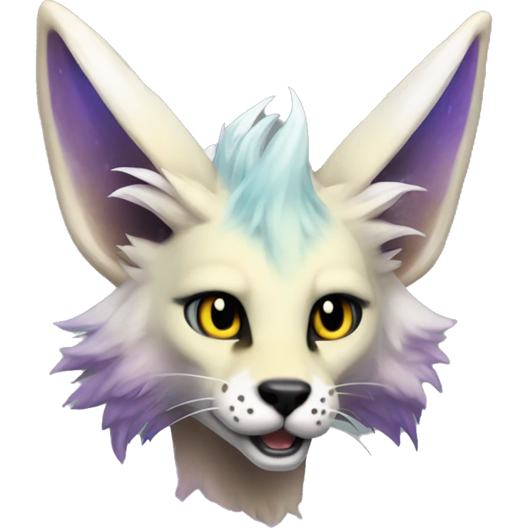 Epic Edgy Colorful ethereal eldritch Sergal-Serval-Fionbri emoji