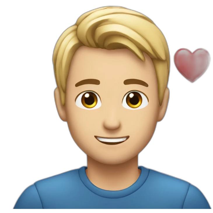 Emiji enamorado con corazones azules emoji