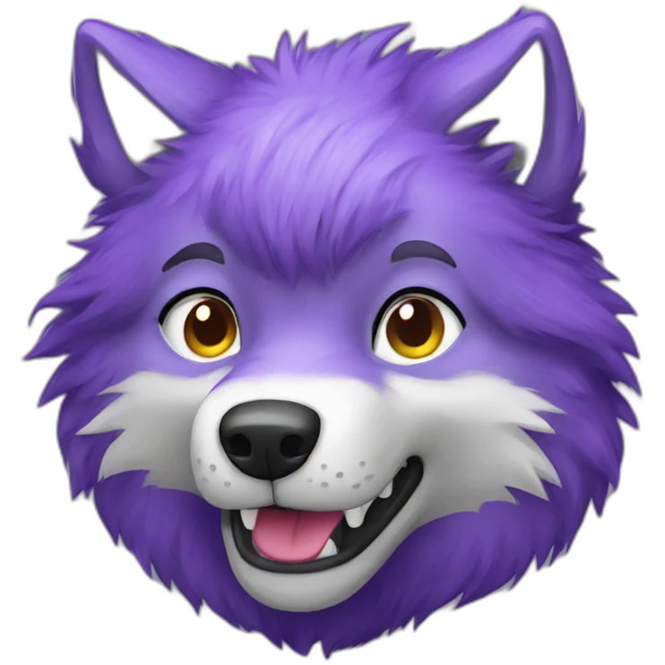 Purple furry wolf emoji