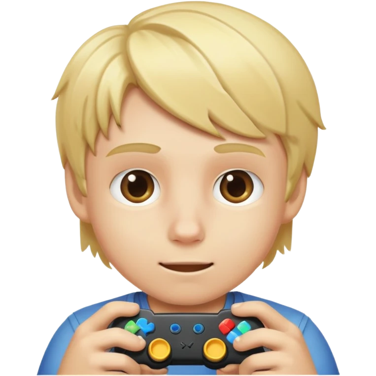 Blonde boy playing video game  emoji