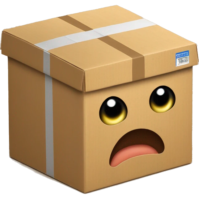 cardboard box shows muscles emoji