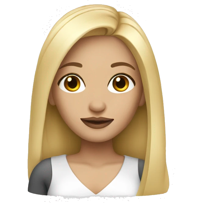 blonde with straight hair an clean make up emoji