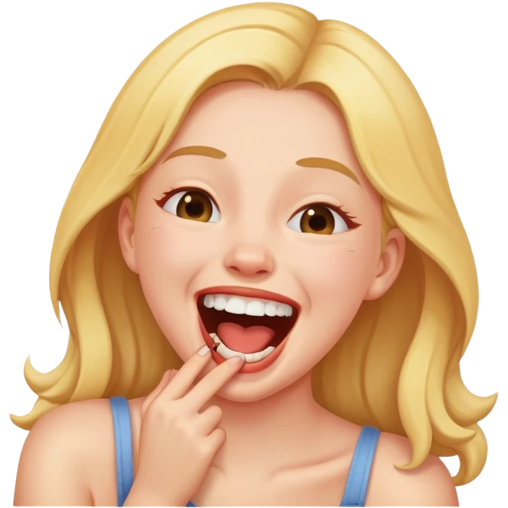 girl chocking while laughinh emoji