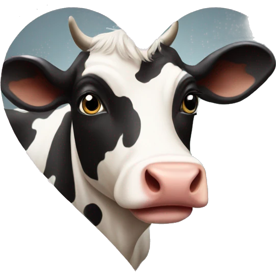 Cow print heart emoji