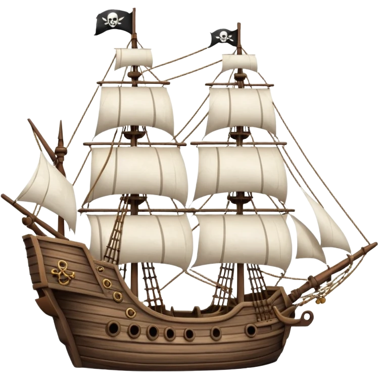 Galleon – Large pirate-era ship with sails emoji
