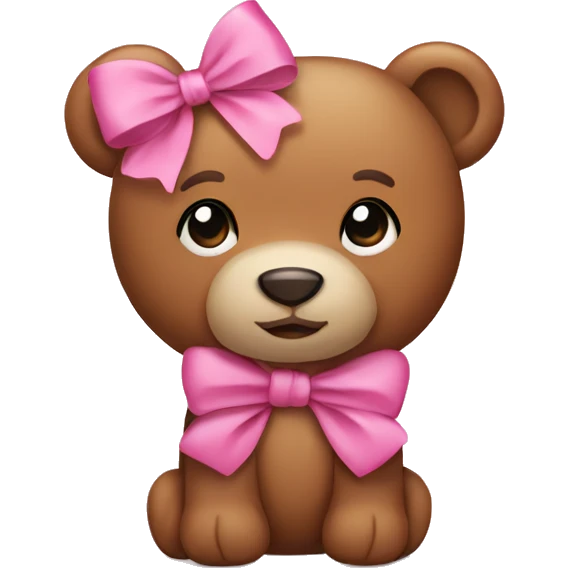 teddy bear with pink bow on its head  emoji