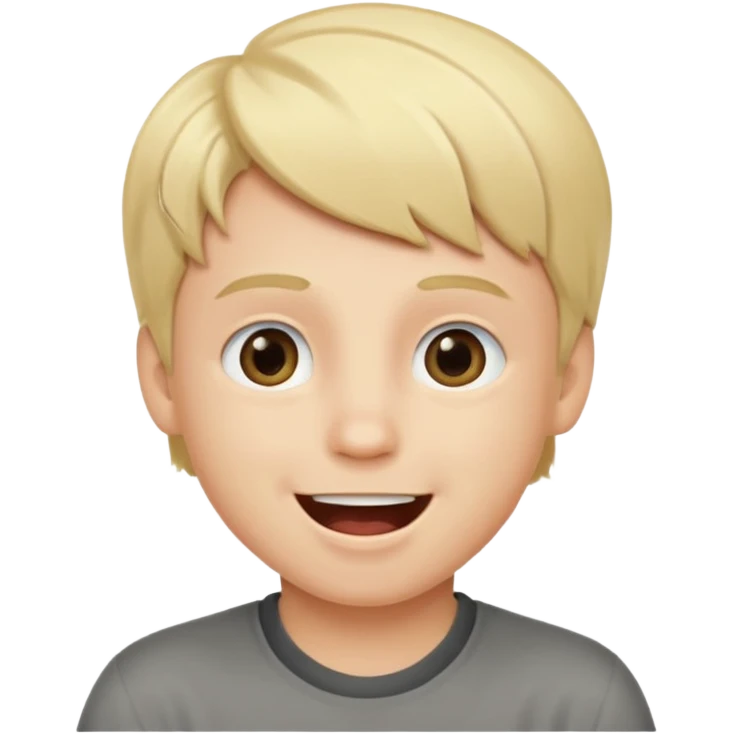 blond boy with grey eye colour smiling emoji