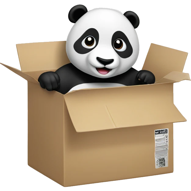 A panda opening a package emoji