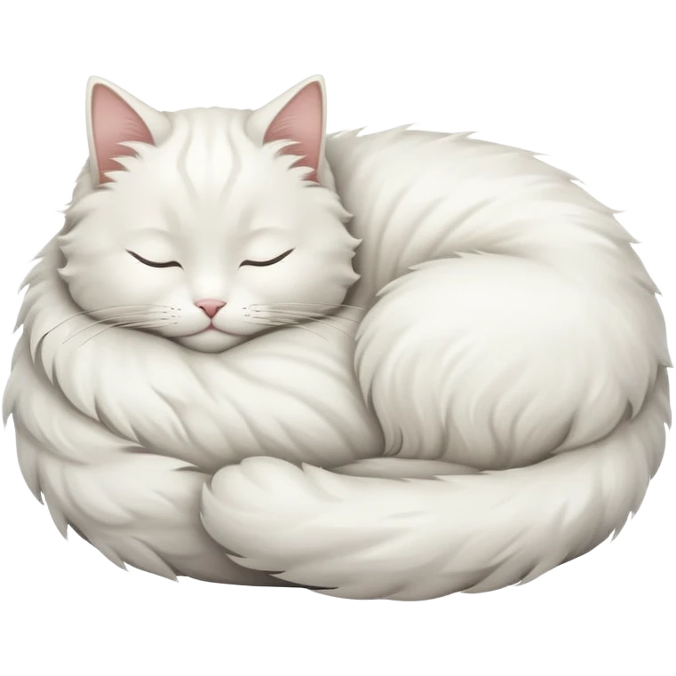 white cat sleeping emoji