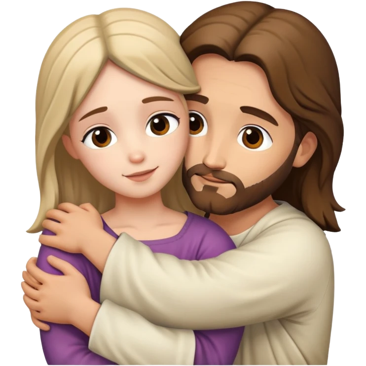 Jesus hugs a girl emoji