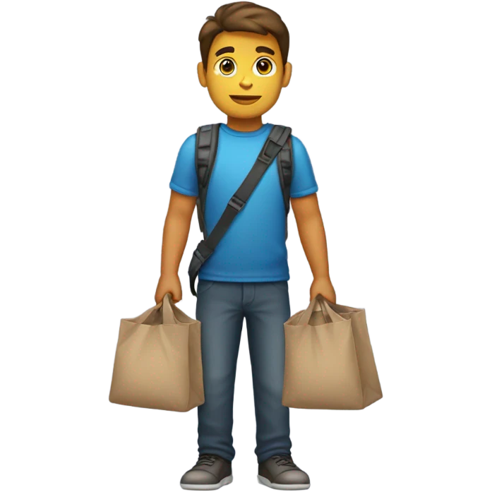 young guy with süport bag emoji