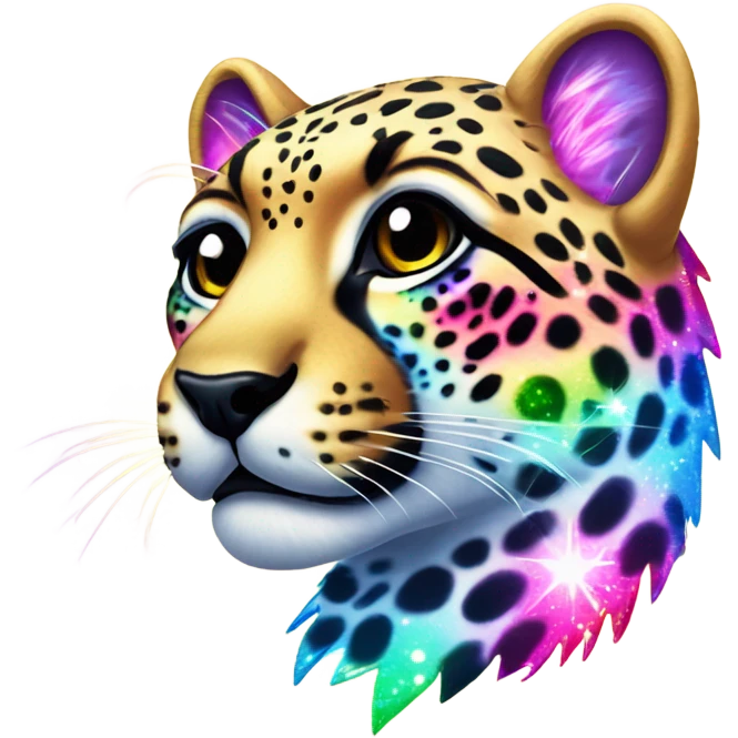 Lisa frank rainbow sparkling cheetah  emoji