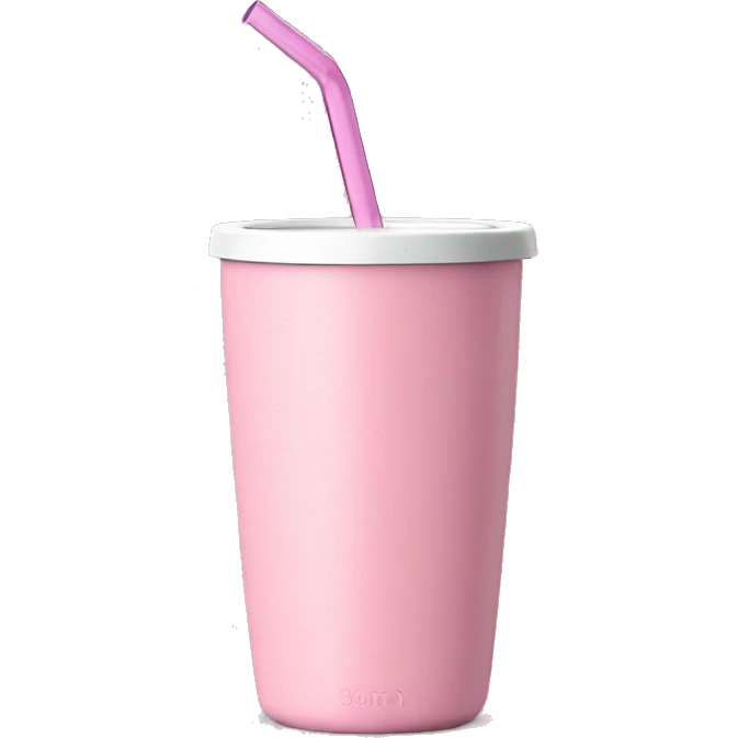 stanley tumbler pink with handle and straw emoji