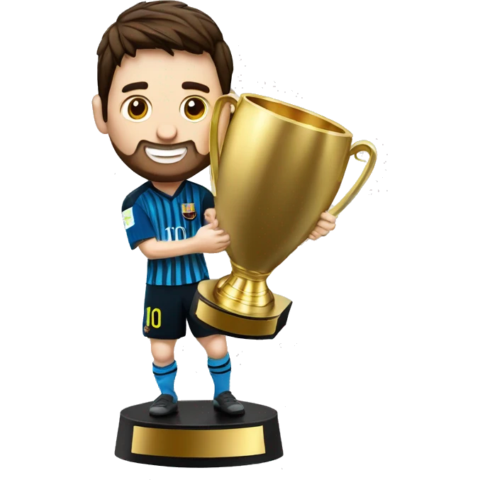Messi con el trofeo de la copa mundial del futbol emoji