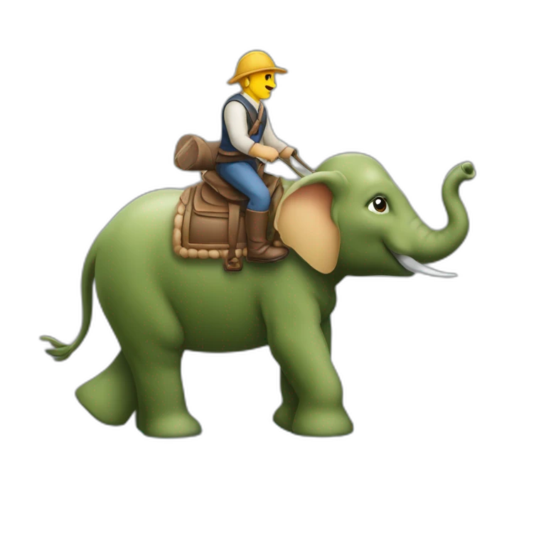 Cheval sur éléphant sur loutre sur tortue emoji