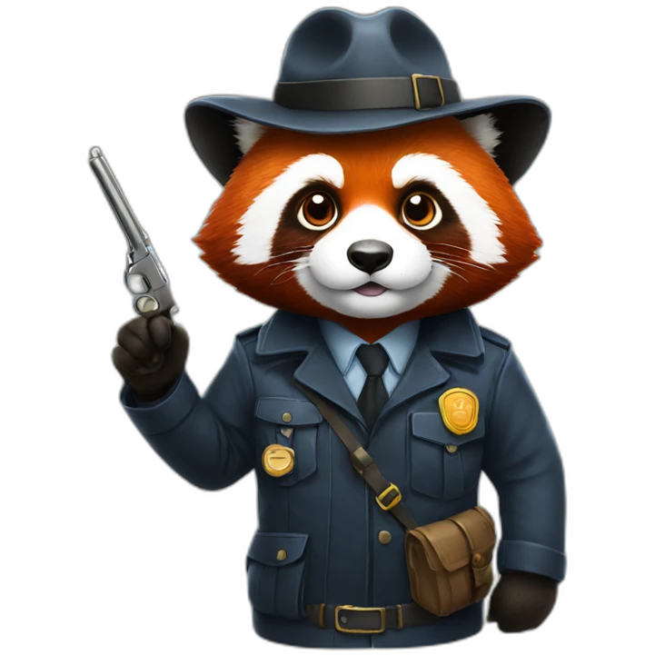 Red panda detective emoji