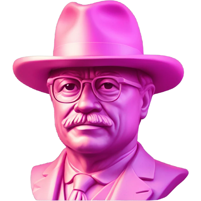 Pink ombre Theodore Roosevelt statue  emoji