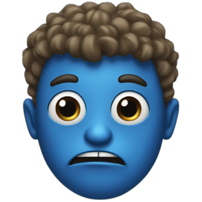 blue serious monster leader emoji