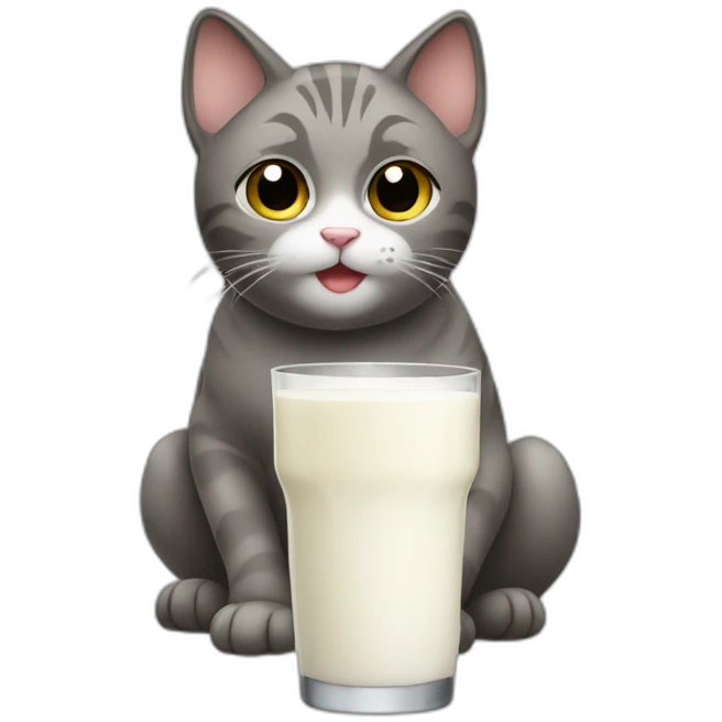cat drinking milk emoji
