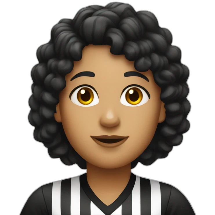 female basketball referee with black curly hair emoji