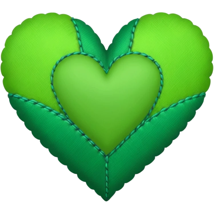 green heart with a patchwork pattern emoji