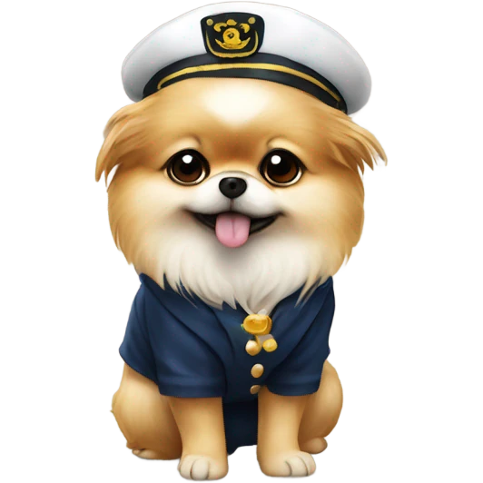 Pomeranian shitzu mix with sailor costume emoji