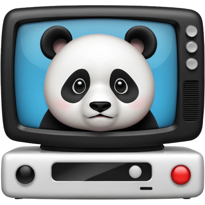 Panda being bored staring at blank tv emoji