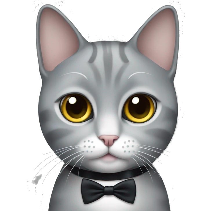 silver british short hair cat with tuxedo and wearing monocle emoji