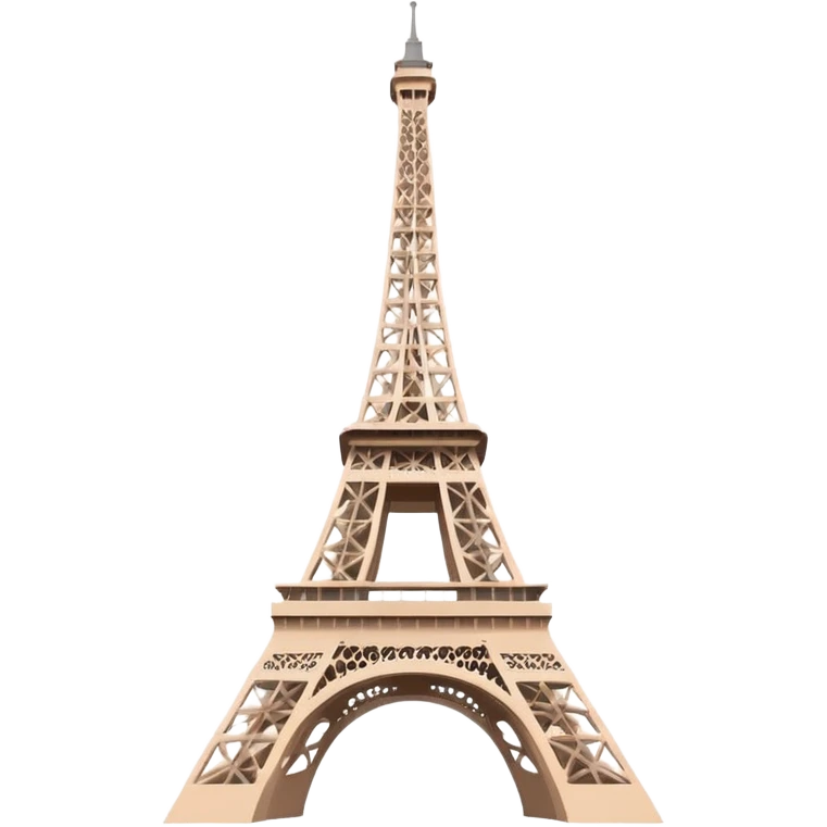 Eiffel Tower, minimal details, focus on silhouette, soft color palette, Apple emoji style emoji
