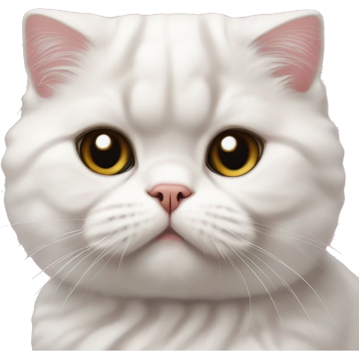 Scottish fold cat (white wool)  on pink blanket  emoji