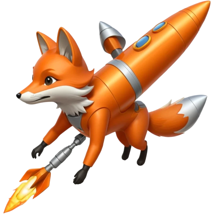 rocket-powered fox emoji