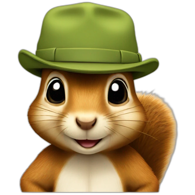 Hip-hop squirrel with cap emoji