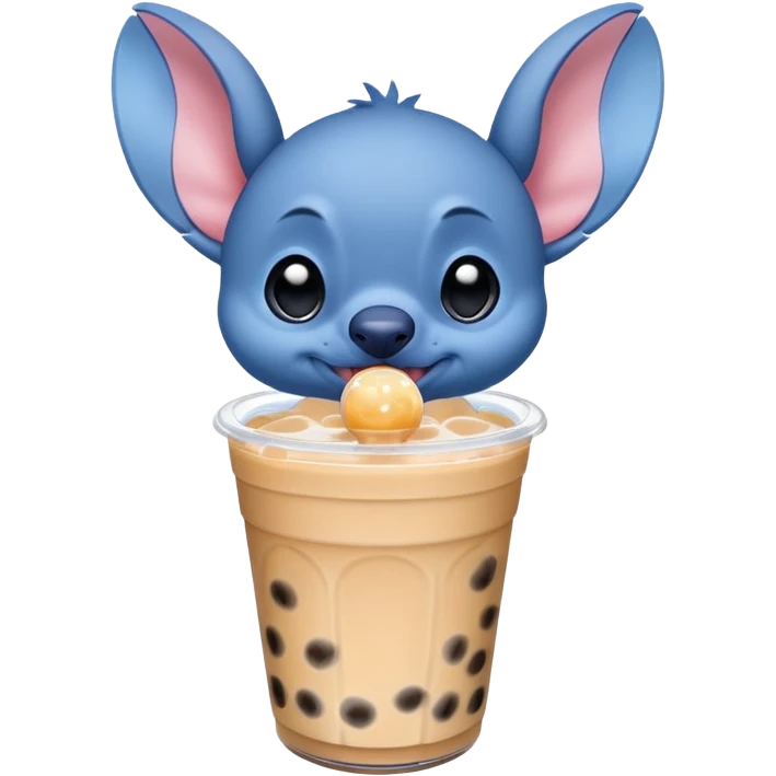 Stitch qui boit un bubble tea  emoji